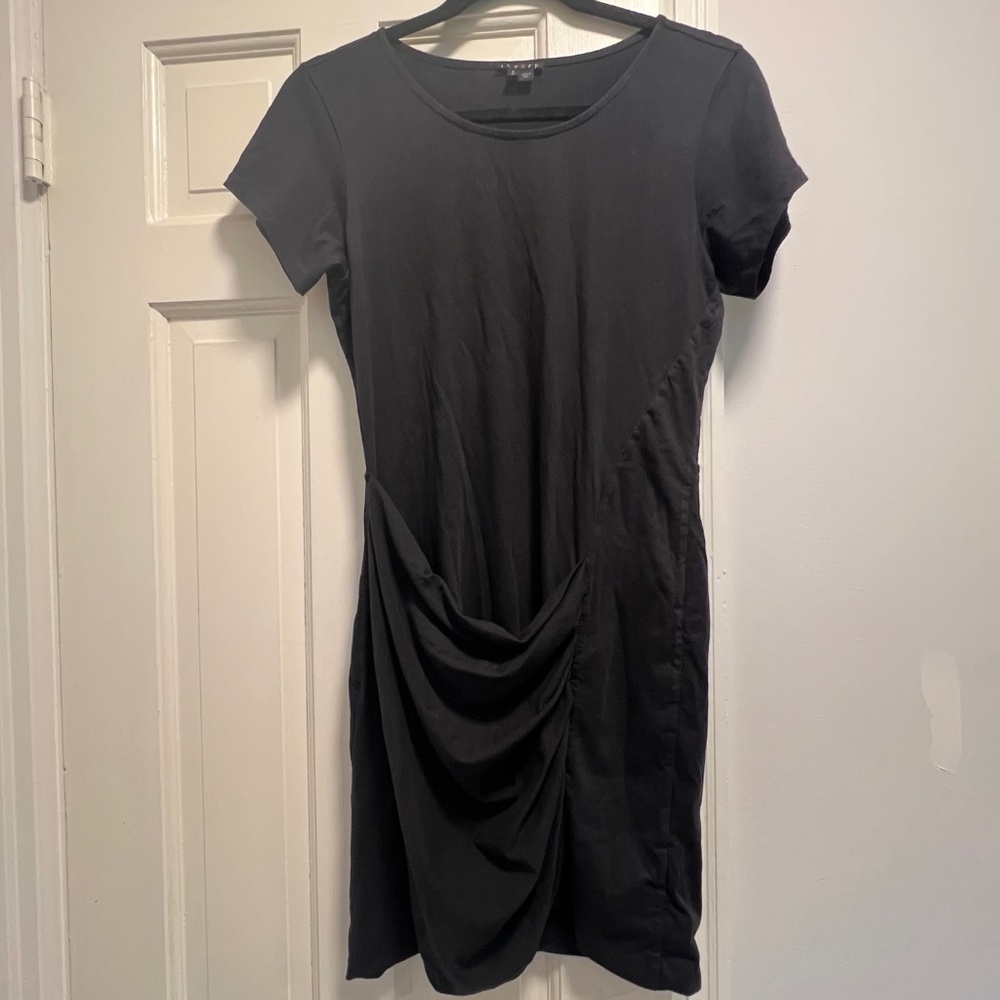 Theory Black Drape Dress size Small